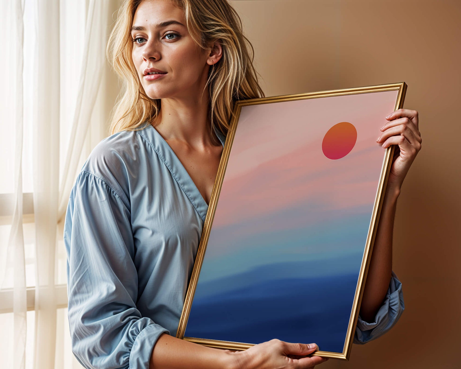 Sunset Over Ocean with Colorful Sky