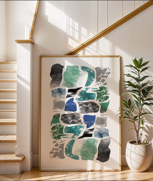 Abstraktes Muster mit bunten strukturierten Formen in modernem Design