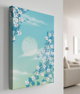 Flores primaverales serenas contra un cielo pastel con suave luz solar