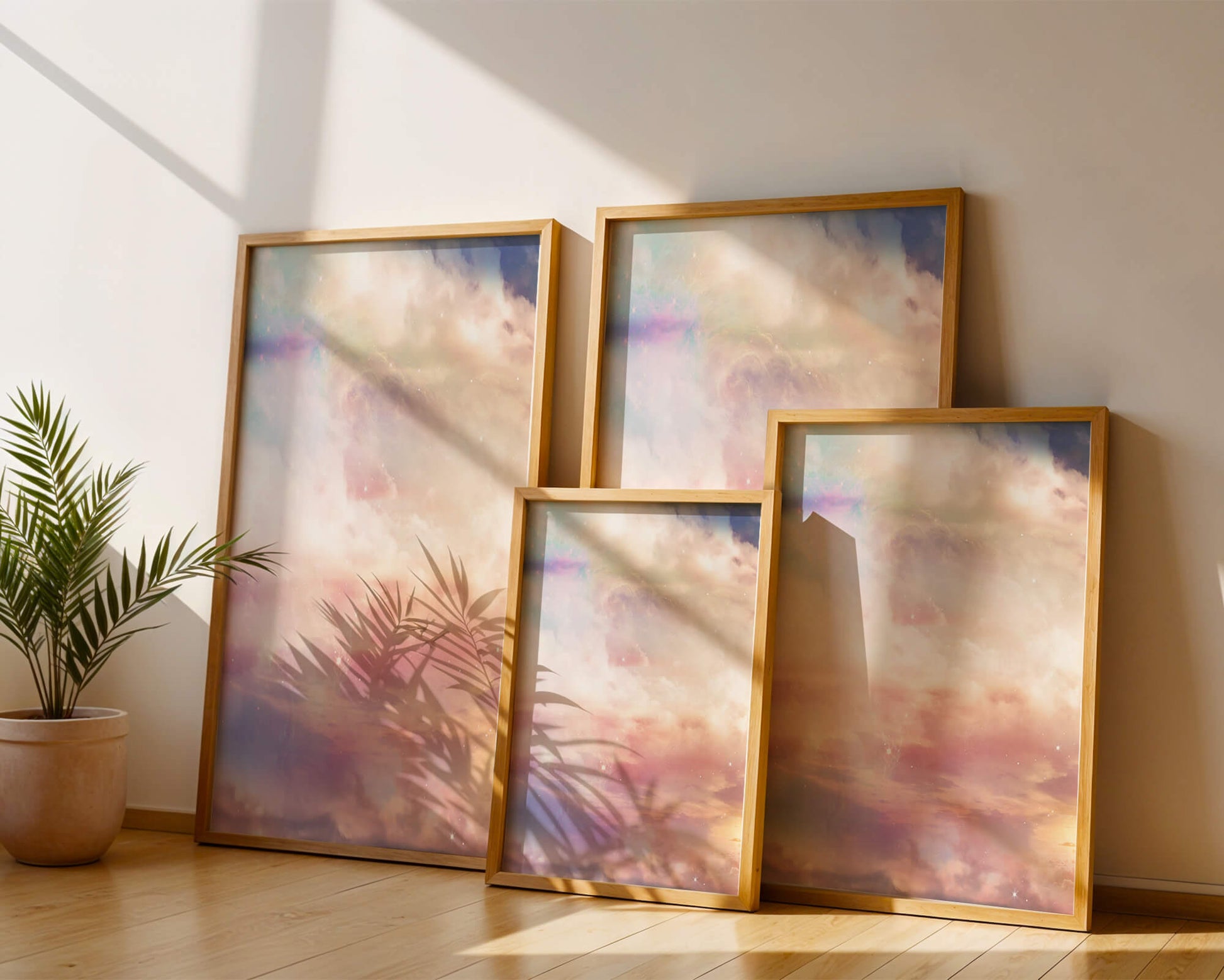 Dreamy Pastel Sky with Soft Clouds and Subtle Glow