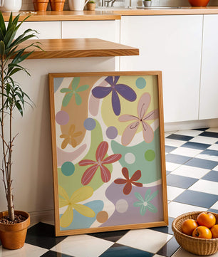 Motif floral abstrait coloré