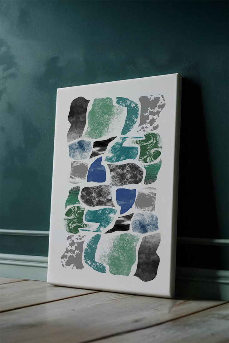 Abstraktes Muster mit bunten strukturierten Formen in modernem Design
