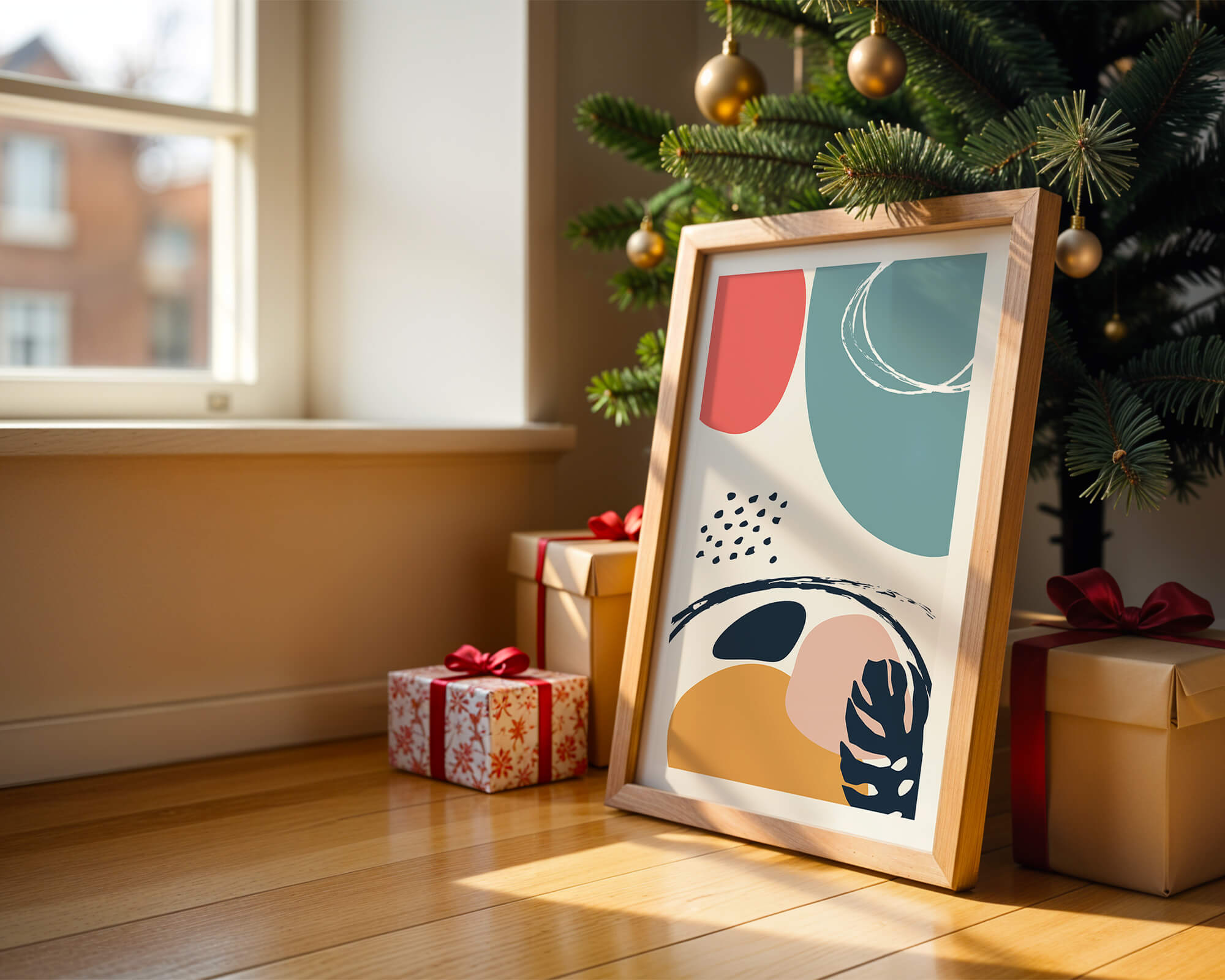 Abstract shapes and colors in modern art design