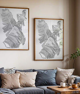 Ilustración abstracta monocromática de hojas superpuestas