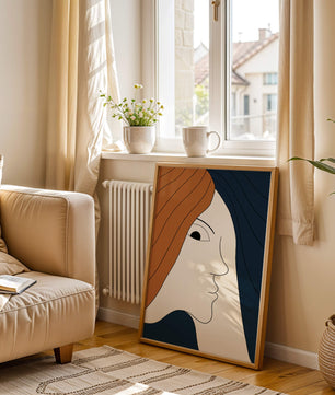 Abstract Portrait with Stylized Hair and Minimalist Design - Mi tienda