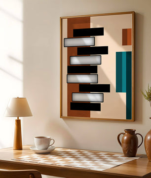 Abstract geometric design with modern color contrasts