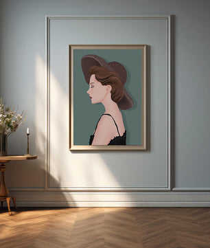 Elegant Woman in Profile with Stylish Hat - Mi tienda