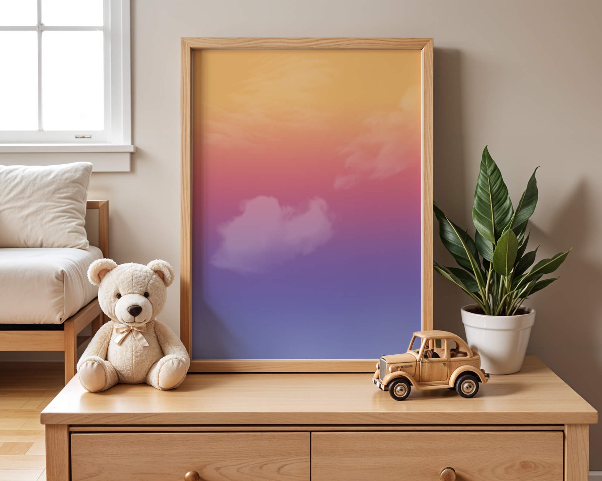 Pastel Sunset Sky with Soft Clouds and Gradient Hues