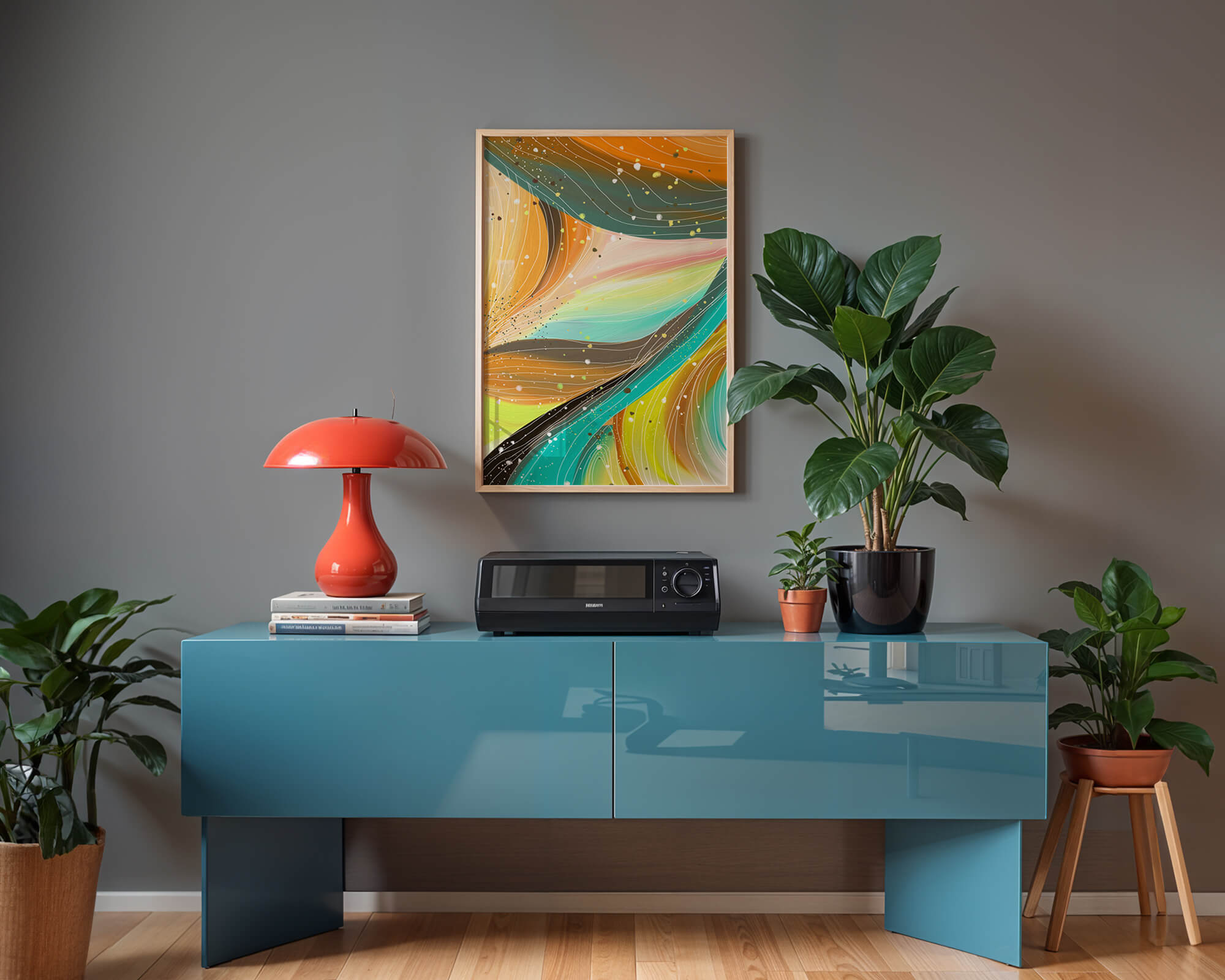 Abstract swirl of vibrant colors with dynamic lines