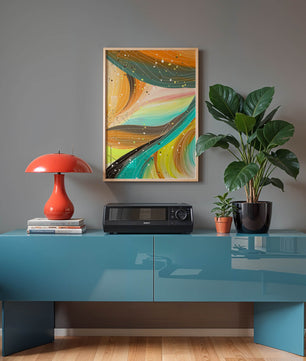 Abstract swirl of vibrant colors with dynamic lines