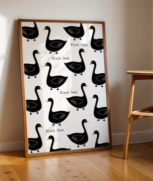 Seamless bird pattern with minimalist design and bold accents