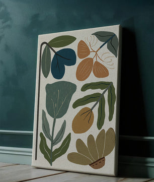 Botanical illustration with earthy and muted colors