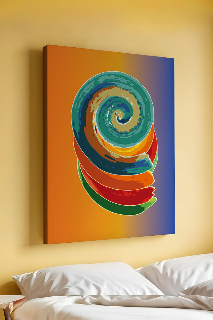 Bunte Spirale abstrakte Kunst mit lebendigem Farbverlauf Hintergrund