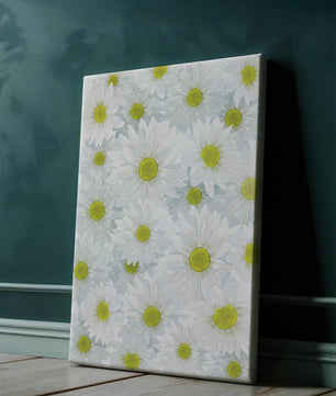 White Daisies Pattern with Yellow Centers