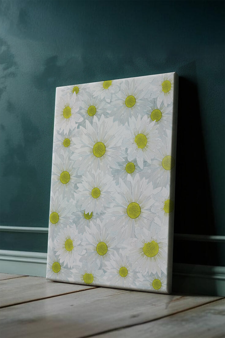 White Daisies Pattern with Yellow Centers