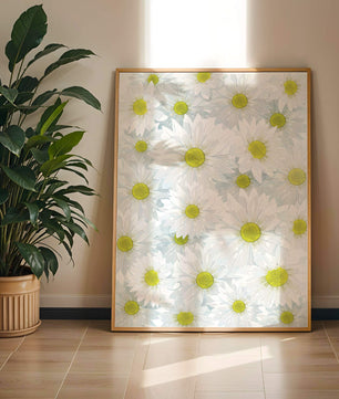 White Daisies Pattern with Yellow Centers