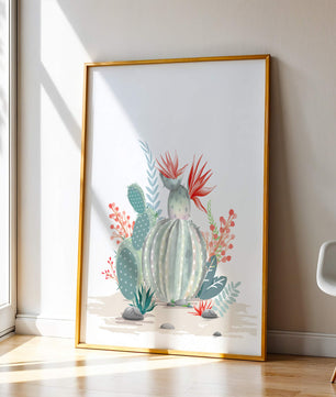 Colorful Cactus Arrangement With Red Blooms And Desert Plants - Mi tienda