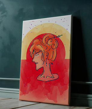 Abstract Portrait with Vibrant Colors and Artistic Flair