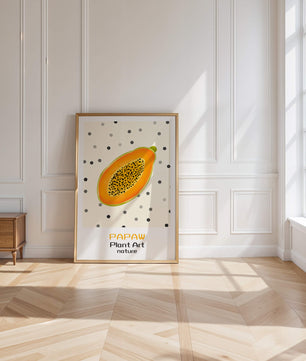 Abstract Papaya Art With Polka Dot Background - Mi tienda