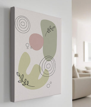 Abstract shapes and leaves in minimalistic design