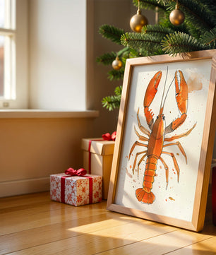 Illustrated Lobster Artwork With Splash of Colors - Mi tienda