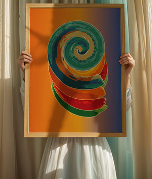 Bunte Spirale abstrakte Kunst mit lebendigem Farbverlauf Hintergrund