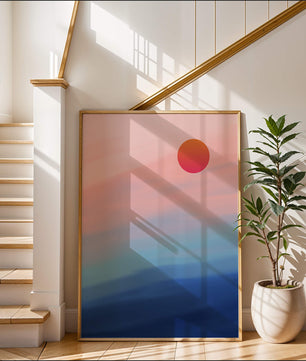 Sunset Over Ocean with Colorful Sky