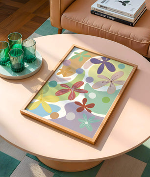 Motif floral abstrait coloré