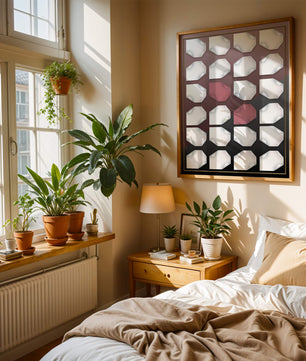 Contemporary Geometric Design with Red and White Sheets