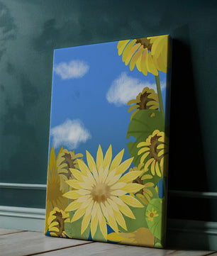 Sunny Sunflowers Against a Bright Blue Sky