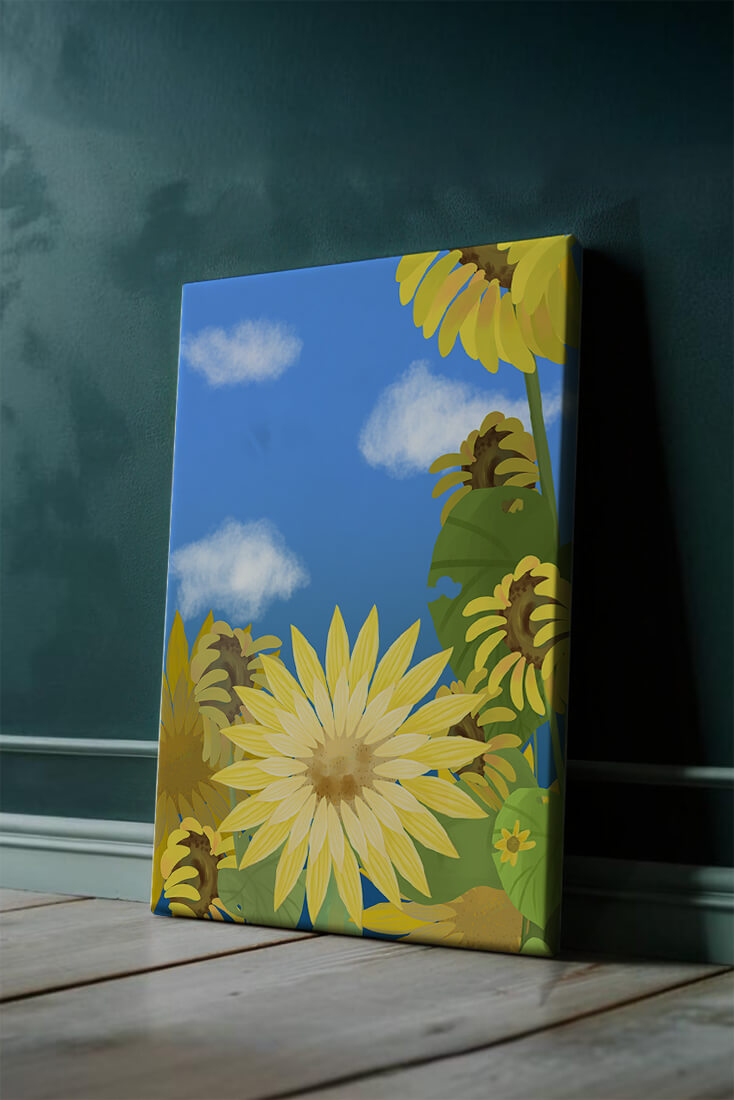 Sunny Sunflowers Against a Bright Blue Sky