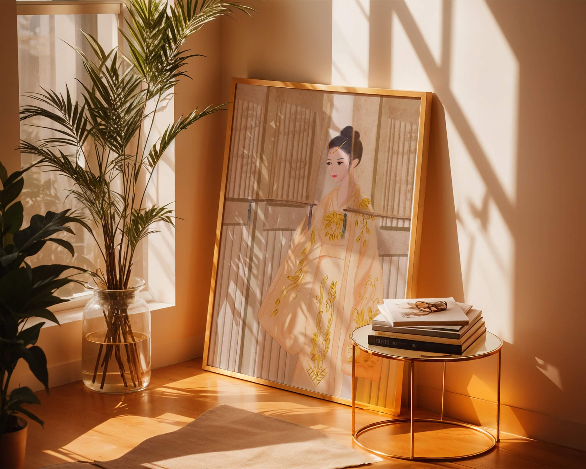 Traditional Chinese attire with gold embroidery and elegant design