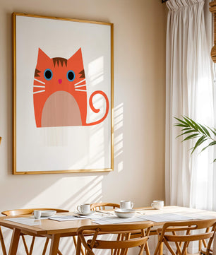 Cute Cat Illustration with Bright Colors and Whimsical Design - Mi tienda