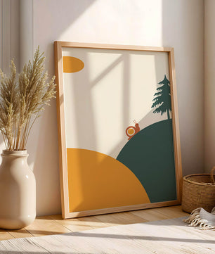 A Snail Climbing a Hill in Minimalist Nature Art - Mi tienda