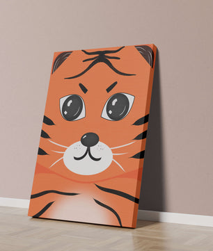 Illustration d’un visage de tigre adorable avec des traits marqués