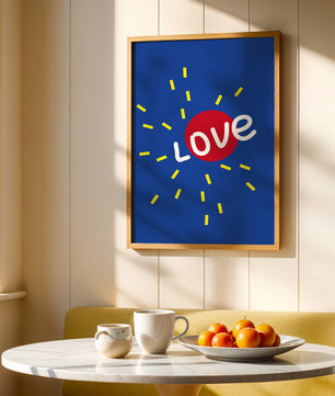 Diseño abstracto con temática de amor colorido con elementos audaces