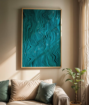Abstract Wavy Blue Pattern with Black Lines - Mi tienda