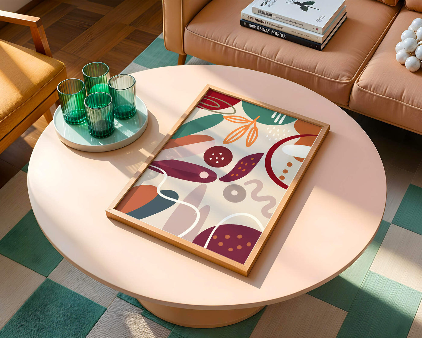 Abstract colorful geometric shapes and patterns