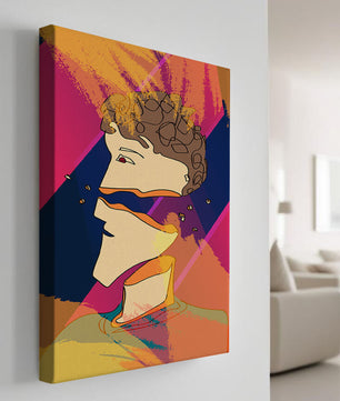 Colorful Abstract Portrait with Geometric and Golden Elements - Mi tienda
