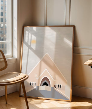 Minimalist Church Architecture with Soft Sunrise - Mi tienda