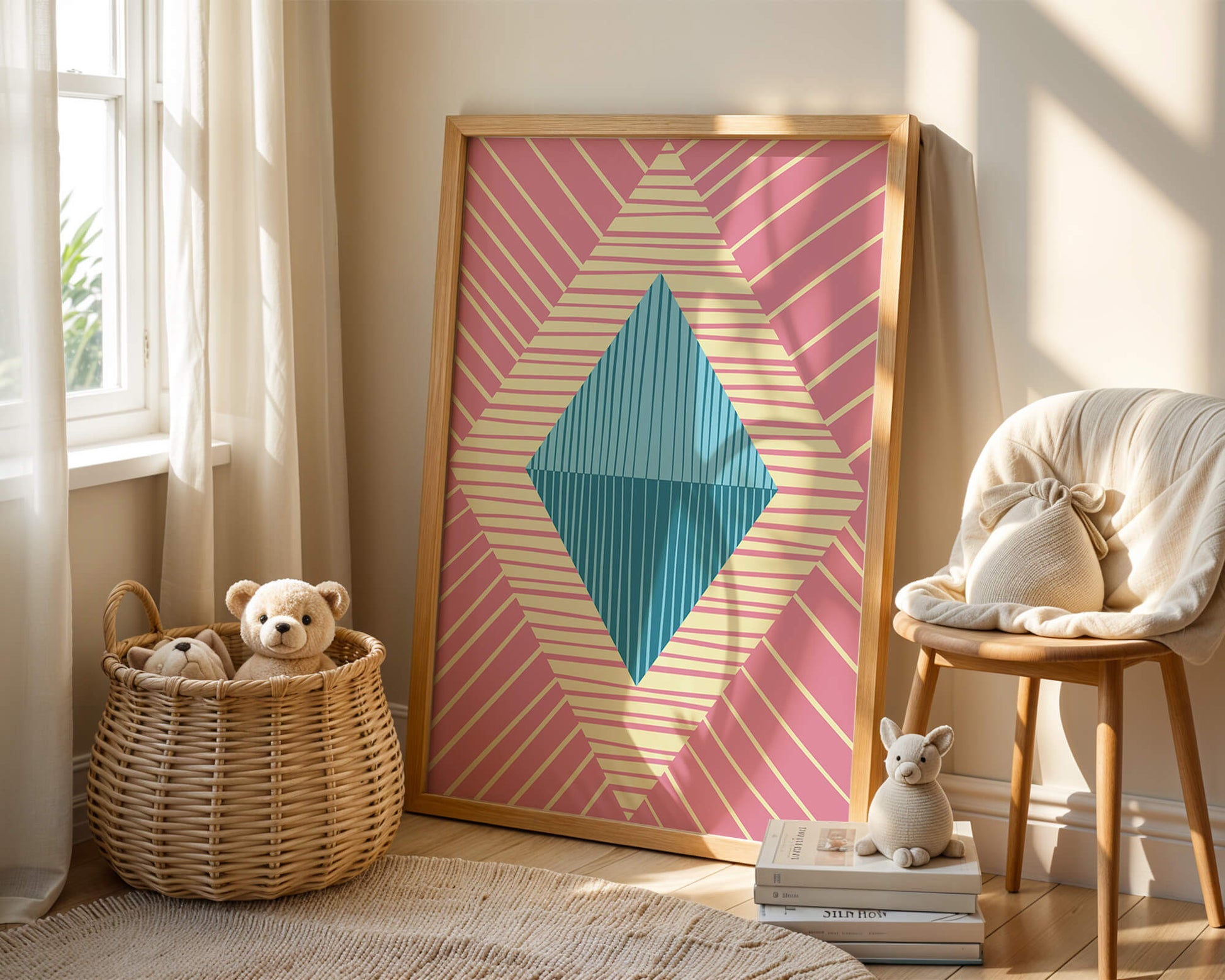 Composition géométrique abstraite avec des couleurs pastel