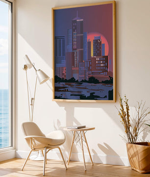 Modern Cityscape at Sunset with Skyscrapers and Vibrant Sky - Mi tienda