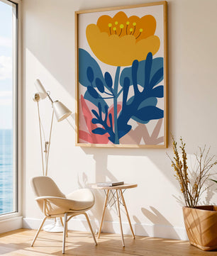 Illustration florale abstraite colorée au design botanique moderne