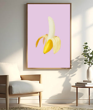 Open banana with purple background for vibrant decoration