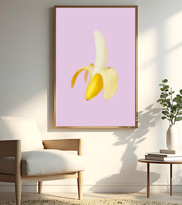 Open banana with purple background for vibrant decoration