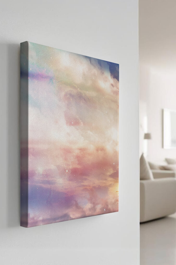 Dreamy Pastel Sky with Soft Clouds and Subtle Glow