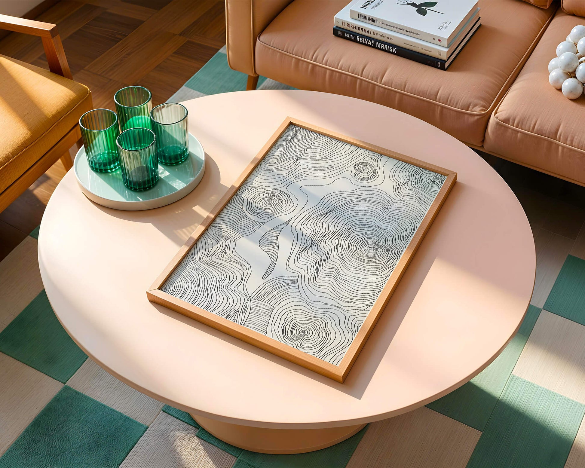 Art linéaire topographique abstrait avec des motifs tourbillonnants