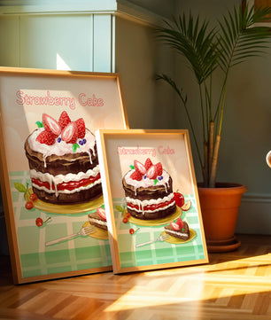 Delicioso pastel de chocolate y fresa con crema y frutas