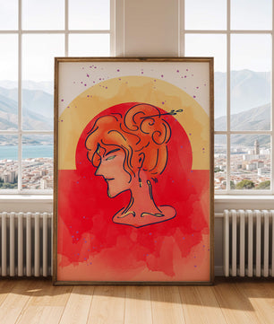 Abstract Portrait with Vibrant Colors and Artistic Flair