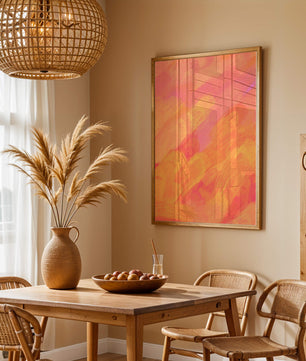 Arte de pinceladas abstractas en tonos cálidos